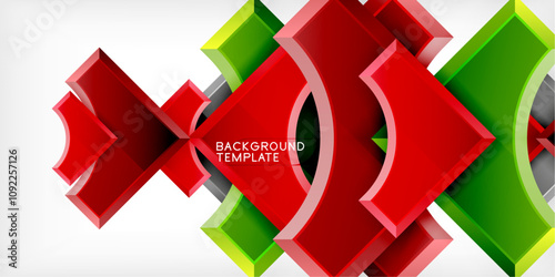 Square, arrow shapes with round elements Vector Illustration For Wallpaper, Banner, Background, Card, Book Illustration, landing page