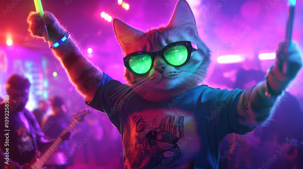 Fototapeta premium Cat on party