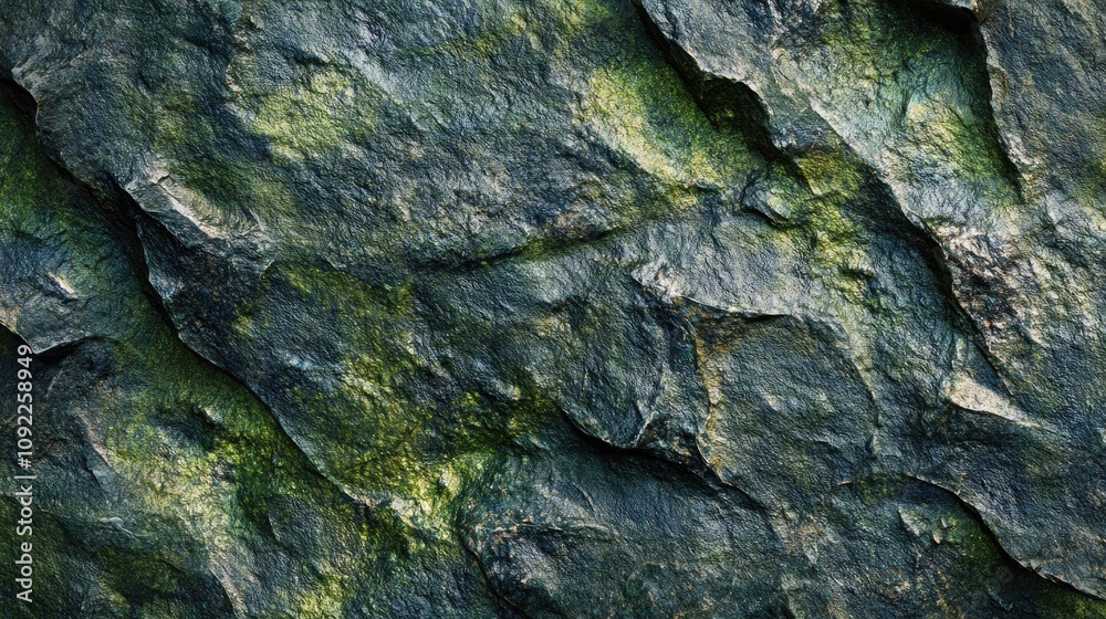 Detailed close-up of an abstract dark green stone texture with rich surface variations and subtle moss accents, showcasing natural patterns and depth. Detailed close-up of an abstract dark green stone texture with rich surface variations and subtle moss accents, showcasing natural patterns and depth.