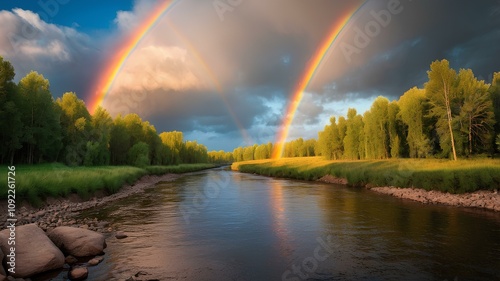 rainbow over the river