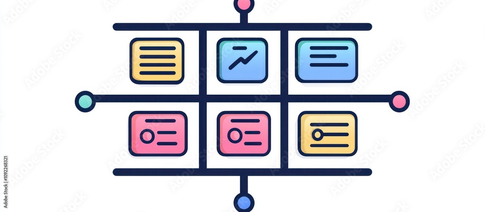 Minimal line design showing a data organizing device. Minimal line design showing a data organizing device.