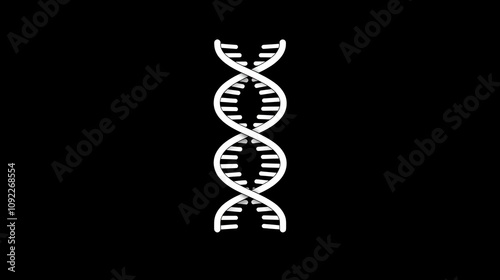 An icon in glyph design illustrating a DNA helix, a key biological structure. photo