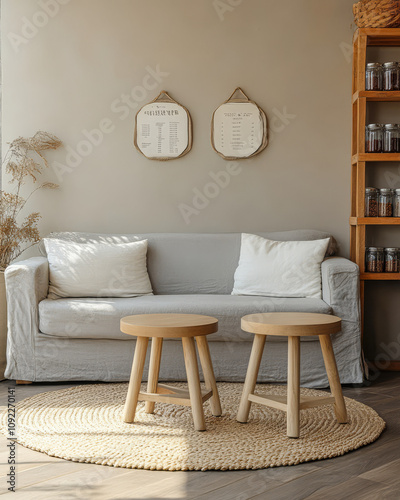 Wallpaper Mural Cozy living room with minimalist decor and natural light creating a calm atmosphere Torontodigital.ca