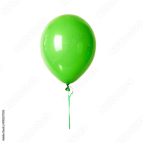 Floating green balloon clipart for creative projects, kids' party themes, and digital illustrations