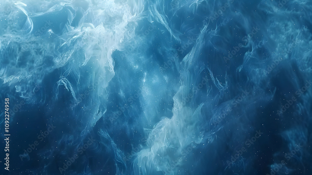 Fototapeta premium Abstract Blue Nebula Background Illustration