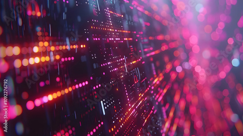 Wallpaper Mural Abstract 3D Background with Pink and Orange Lights Torontodigital.ca