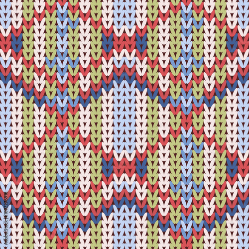 Seamless knit pattern with floral ornament for winter fashion textile