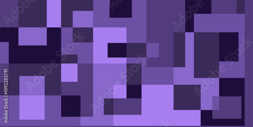 Purple color combination geometric background, geometric pattern texture, random square shape pattern, pixels abstract