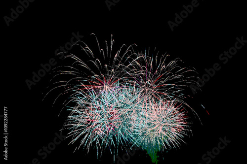 Vectorial Fireworks with black background