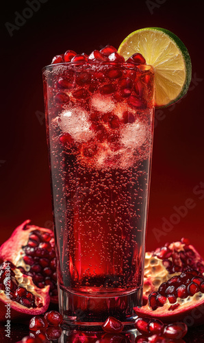 Sparkling Pomegranate Lime Soda, Exotically Refreshing