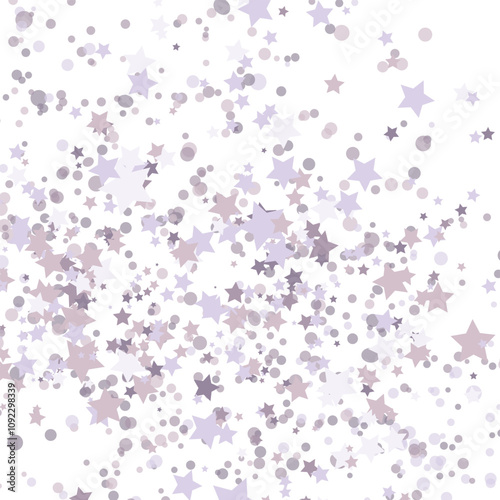 Stars green glitter confetti isolated on blurred abstract white background. Festive holiday background. Celebration concept. Falling magic gold particles. Invitation mock up. Top view, flat lay.
