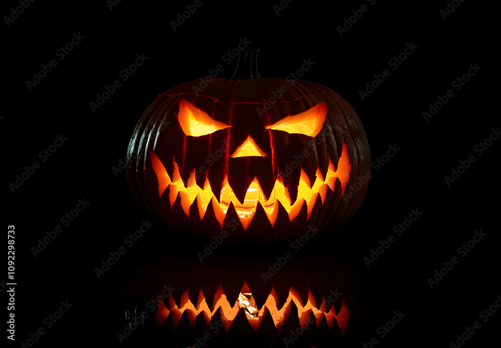 Real Jack O Lantern for Halloween isolated on black background Real Jack O Lantern for Halloween isolated on black background