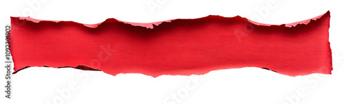 Wallpaper Mural A strip of torn, red paper. Isolated on transparent background. Torontodigital.ca