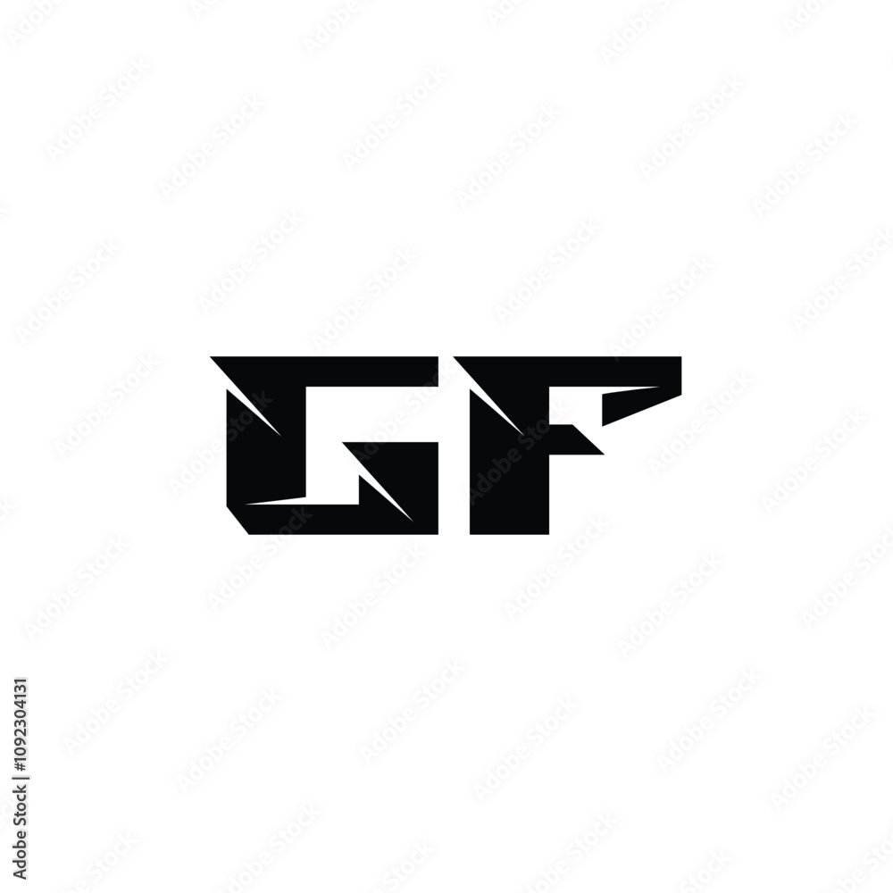 Fototapeta premium GF monogram logo design letter text name symbol monochrome logotype alphabet character simple logo