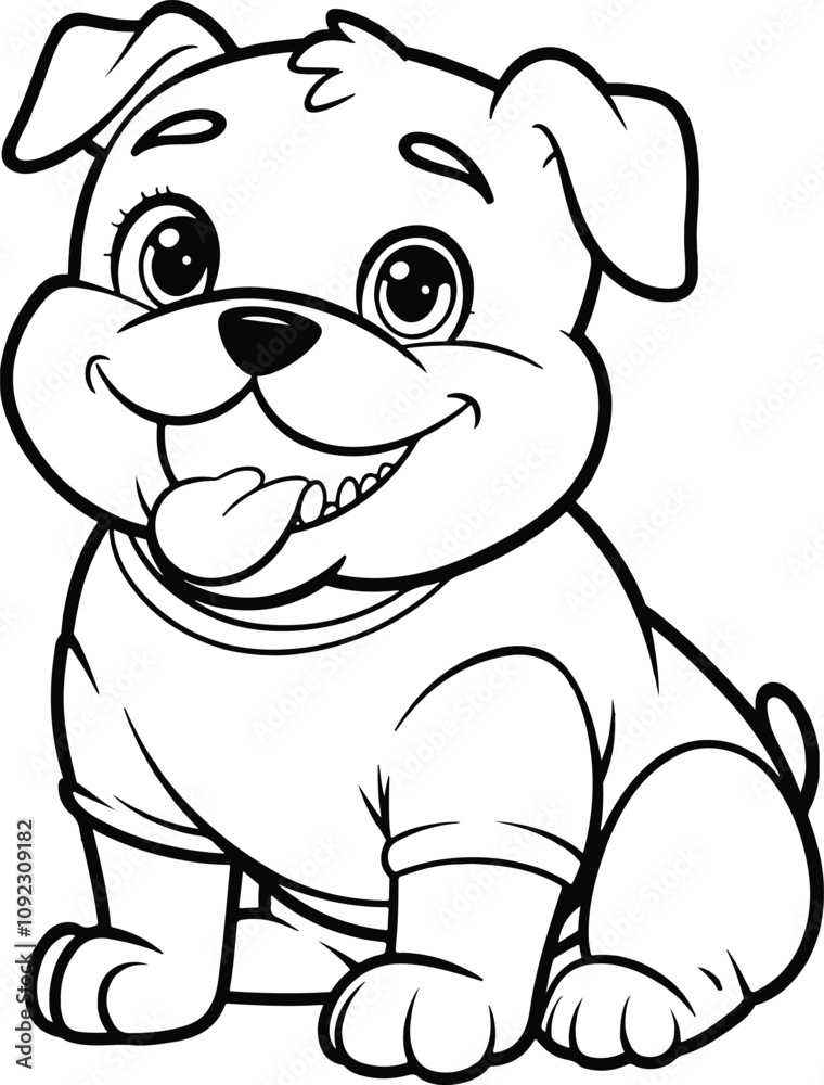 Fototapeta premium Cute Bulldog Coloring Page