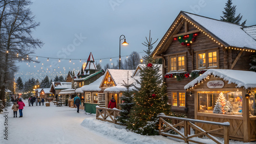 Wallpaper Mural A generated image of Christmas Village. Christmas Background Torontodigital.ca