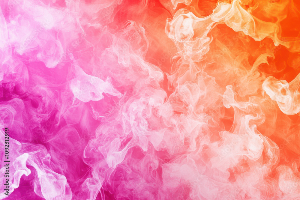 Fototapeta premium Vibrant abstract background with swirling pink and orange smoke