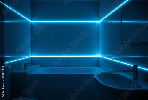 Glowing Lines A luminogram of the bathroom's edges with a glowin photo