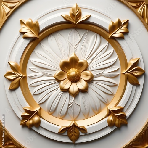 golden ornament on the wall