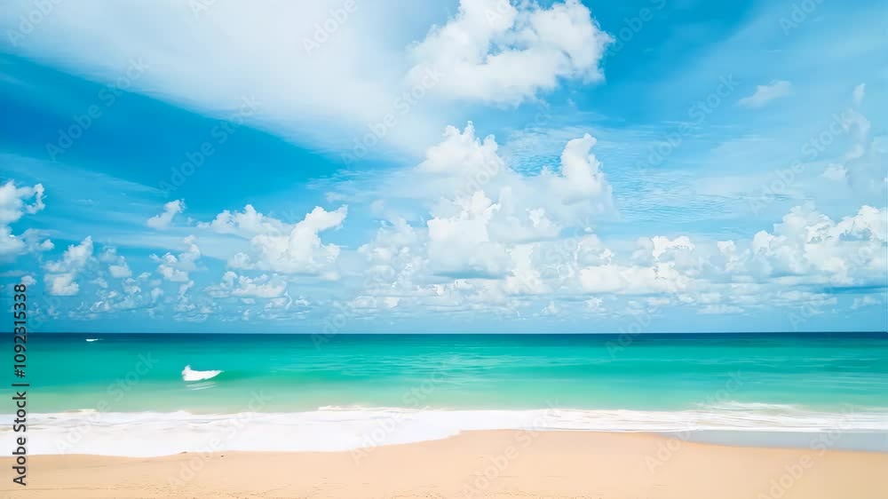 Tropical nature clean beach and white sand in summer with sun light blue sky. Tropical nature clean beach and white sand in summer with sun light blue sky.