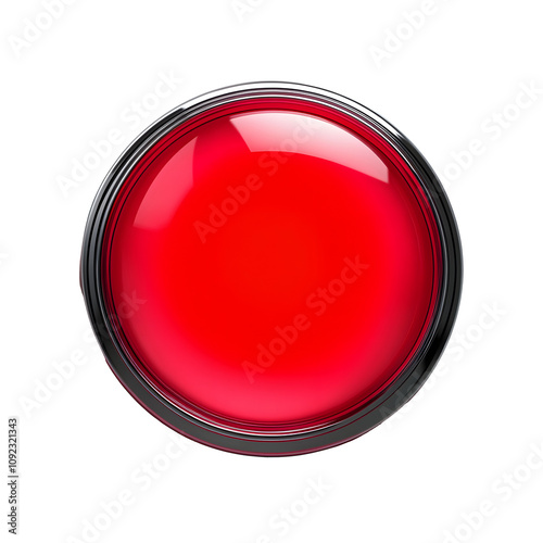 Free Download Red circle button with glowing red light isolated on white background. - GFXLoad