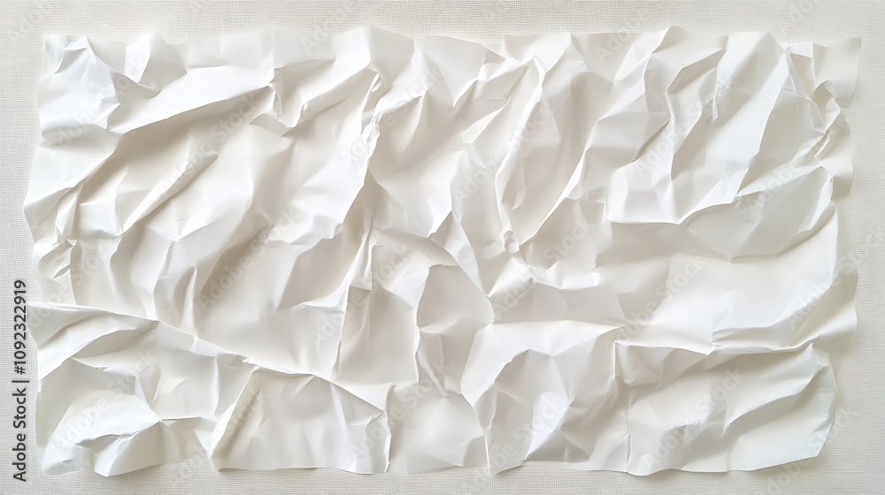 Obraz premium Abstract White Crumpled Paper Texture Background
