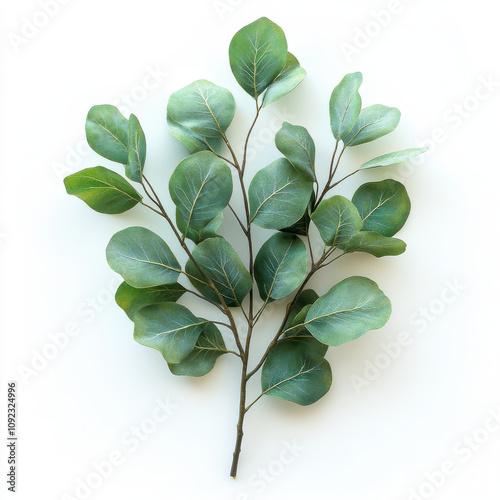 Single Branch with Fresh Green Leaves photo