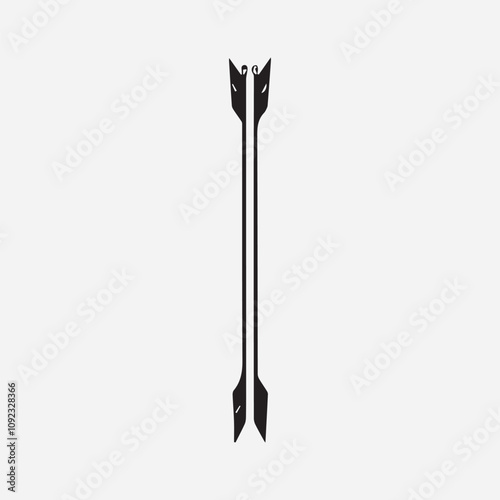 A Single bow and arrow Silhouette