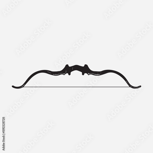 A Single bow and arrow Silhouette