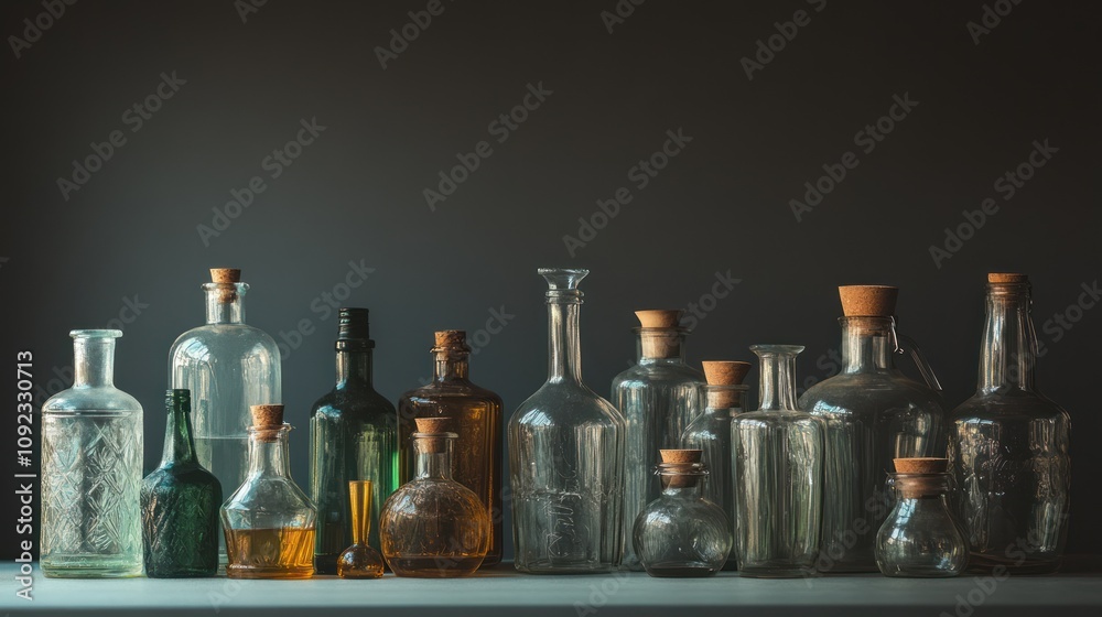 A Collection of Glass Bottles A Collection of Glass Bottles