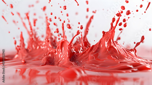 Red Liquid 3D Splash Illustration