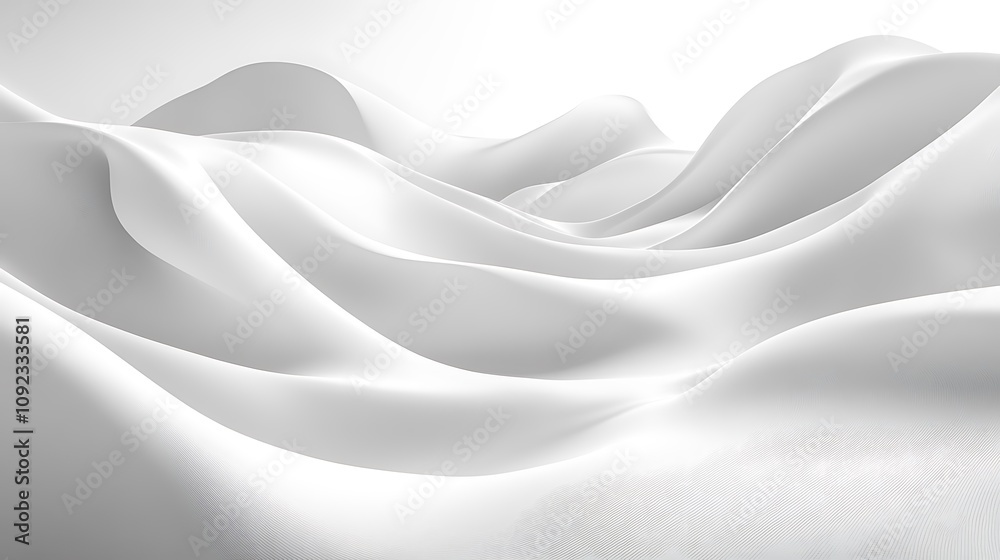 Fototapeta premium Abstract white background with soft lines wave