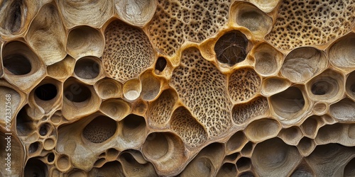 Textured interior of a shaddock peel, showcasing the unique and intricate patterns found within. The shaddock peel reveals its fascinating texture and structure for closer examination. photo