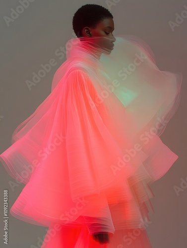 Wallpaper Mural Fashion model showcasing futuristic fashion design, avant-garde couture in artistic photo shoot	 Torontodigital.ca