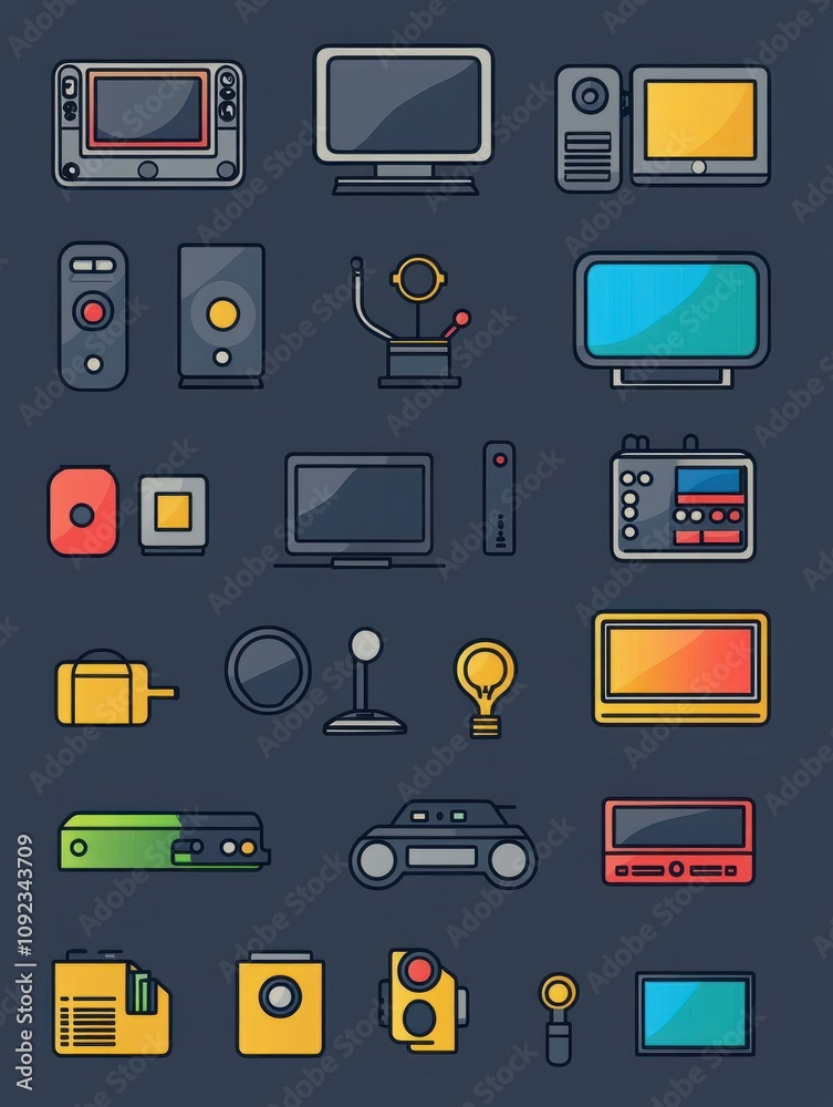 Smart tv multi color style icon. Simple thin line, outline of internet things icons for ui and ux, website or mobile application Smart tv multi color style icon. Simple thin line, outline of internet things icons for ui and ux, website or mobile application