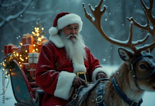 with Santa's reindeer