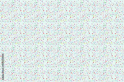 pattern with dots , pattern of jumbled multicolored dots on a blue background