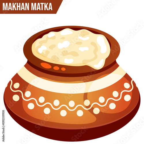 Butter in Earthen Pot or Matka - Desi Isolated Graphic 
