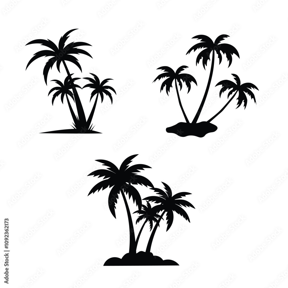 Fototapeta premium coconut tree silhouette white background