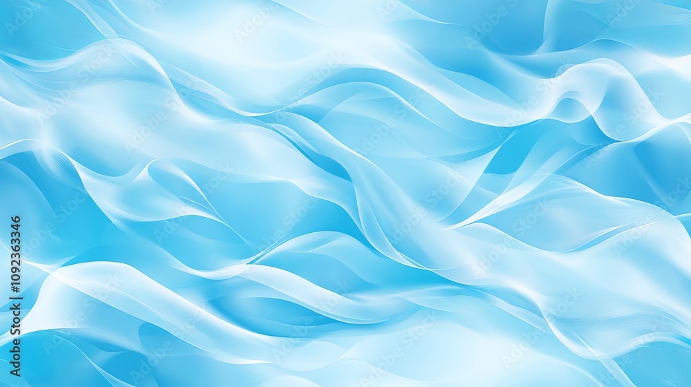 Obraz premium Abstract light blue oxygen background with sheer waves depicting air flow and fluidity in a soothing design