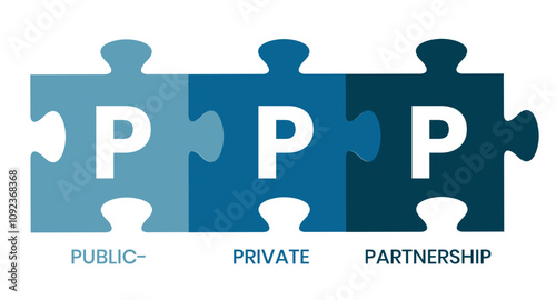 PPP - Public-private partnership acronym. business concept background. vector illustration concept with keywords and icons. lettering illustration with icons for web banner, flyer, landing page