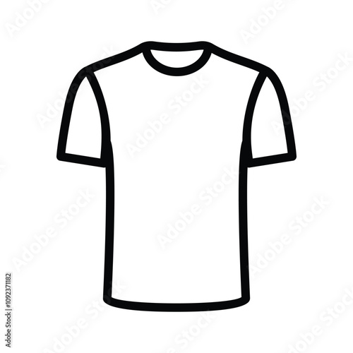 Basic t-shirt icon for casual wear representation