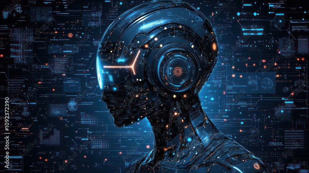 Fototapeta premium Data Analyst Using AI Technology for Data Analysis and Problem Solving