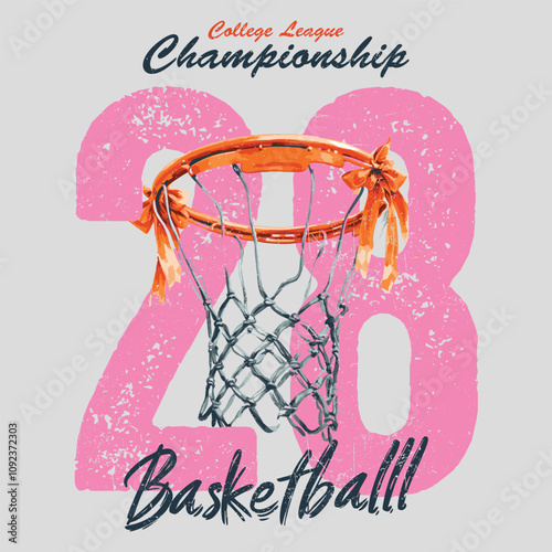 girls basketball t shirt design, Vintage artwork for sportswear. Sport logo. College font. New York Basketball League, Sport typography,t-shirt graphics, poster, basketball player t-shirt