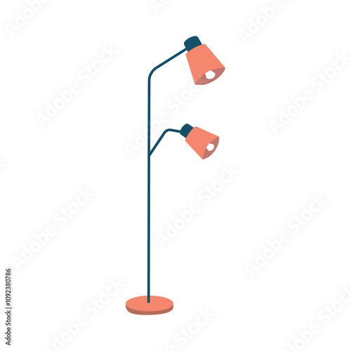 Home Appliance Vector Illustration - Stand Lamp