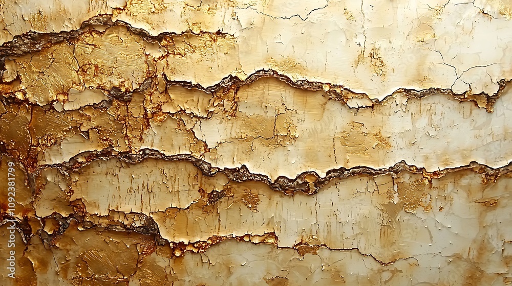 Obraz premium Golden Cracked Texture