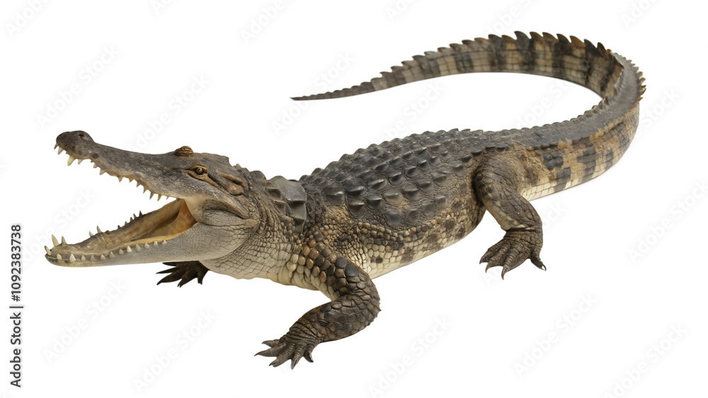 Obraz premium Close Up Crocodile. PNG.