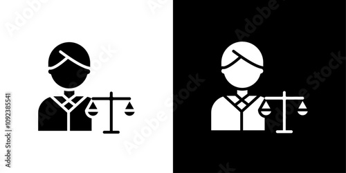 Attorney in law icon Art design illustration