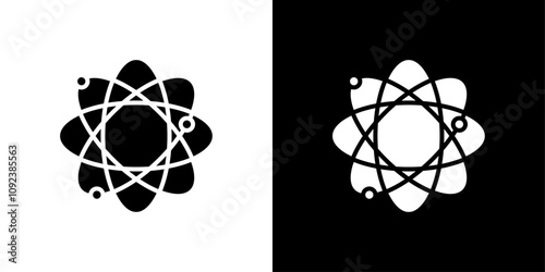 Atom scientific icon Art design illustration