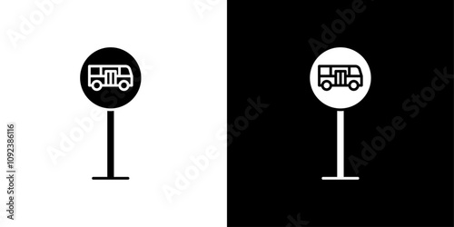 Bus sign icon Art design illustration